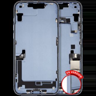 Mittelrahmen mit Ladebuchsen-Flex und Kleinteilen für iPhone 14 Plus (US-Version) (ausgebautes Originalteil: Grade B) (Blue (Blau))