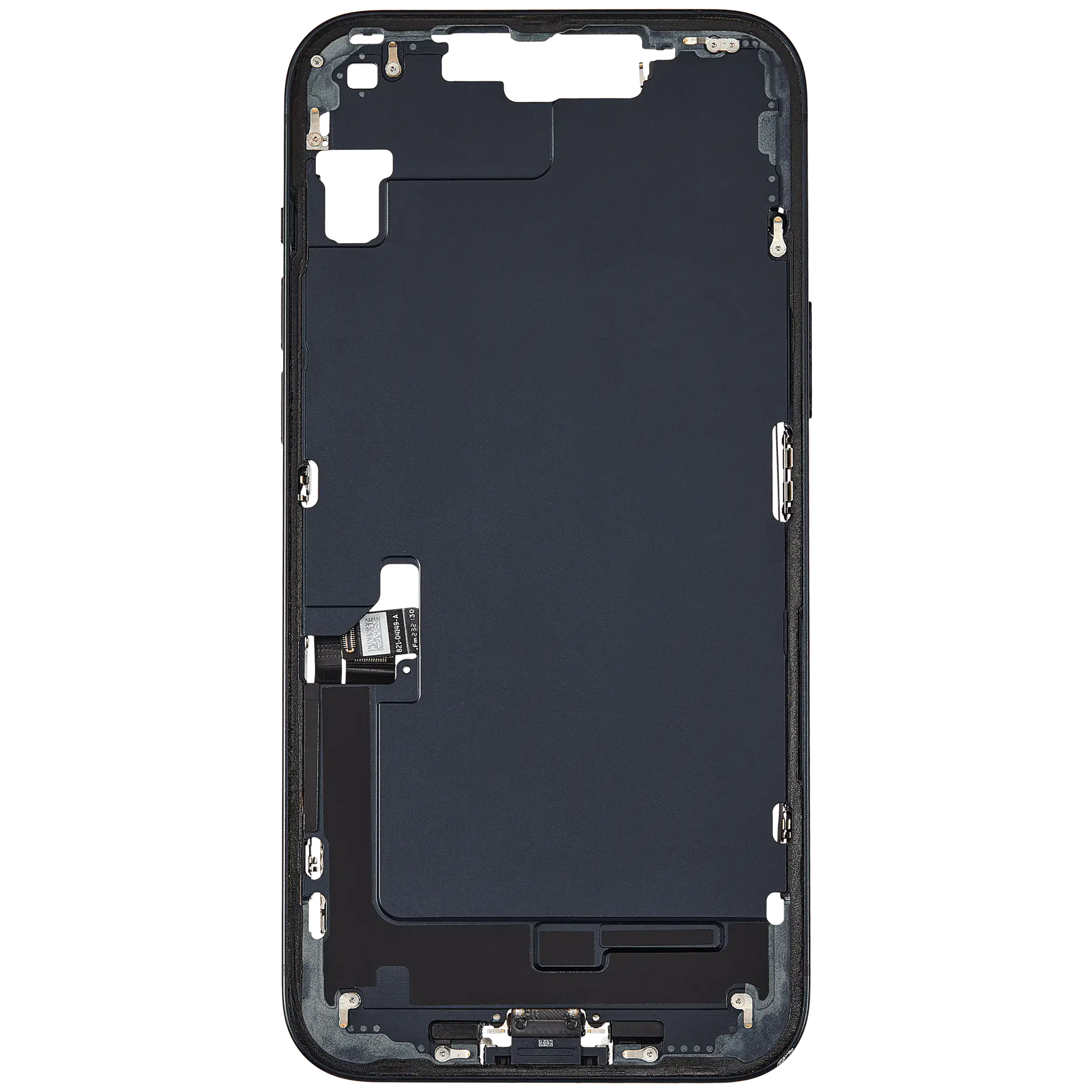 Mittelrahmen mit Ladebuchsen-Flex und Kleinteilen für iPhone 14 Plus (US-Version) (ausgebautes Originalteil: Grade B) (Midnight) – Bild 3