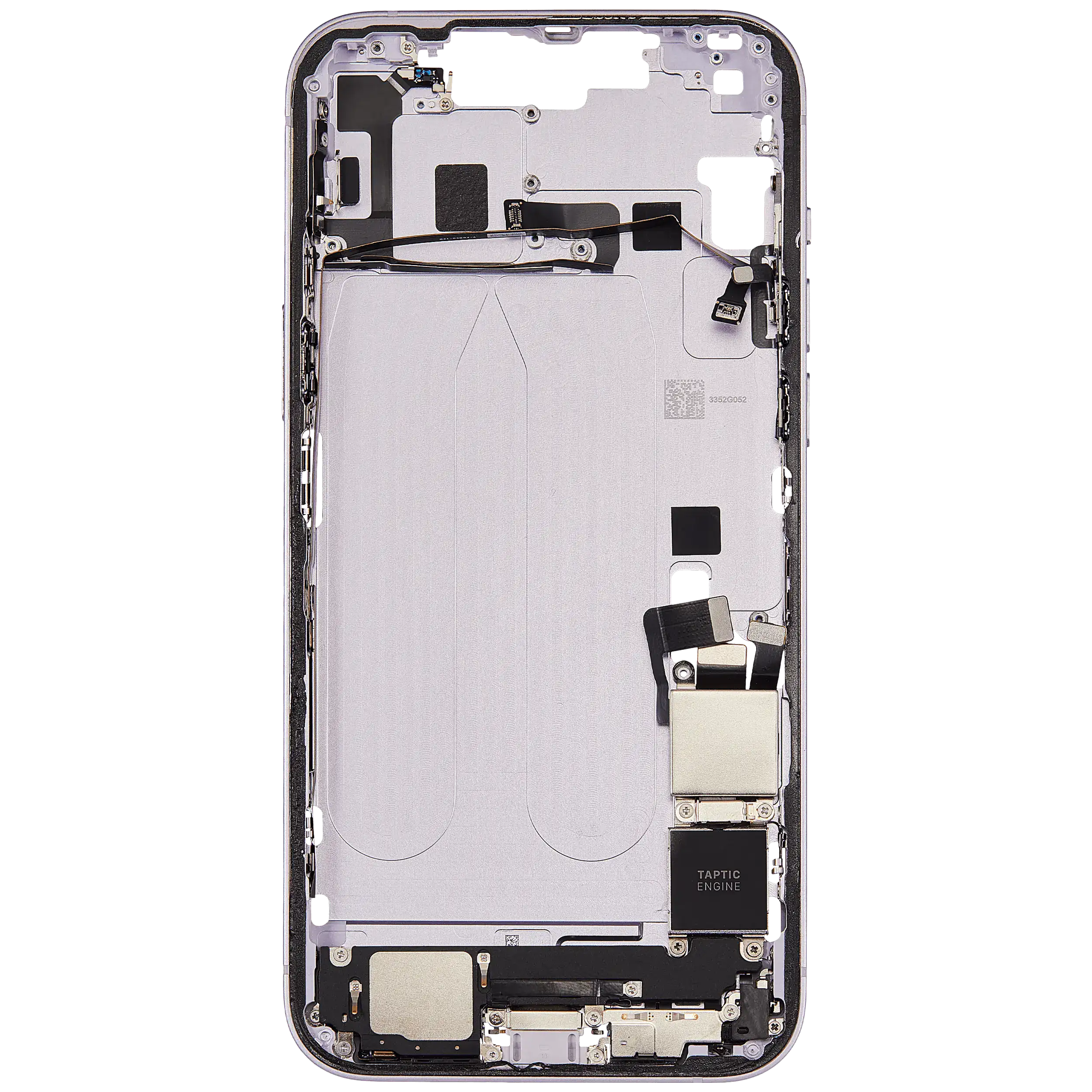 Mittelrahmen mit Ladebuchsen-Flex und Kleinteilen für iPhone 14 Plus (US-Version) (ausgebautes Originalteil: Grade B) (Purple (Violett)) – Bild 4