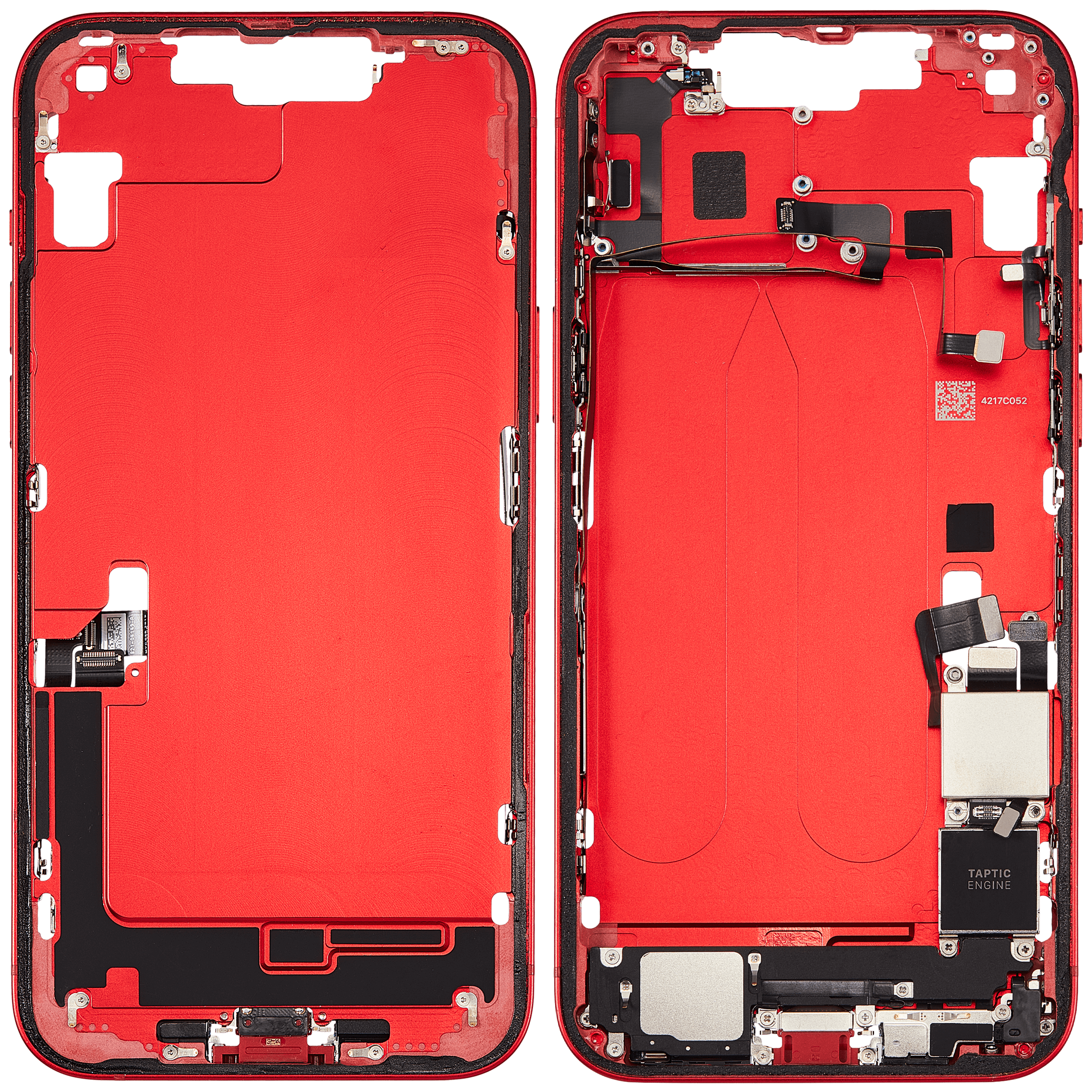 Mittelrahmen mit Ladebuchsen-Flex und Kleinteilen für iPhone 14 Plus (US-Version) (ausgebautes Originalteil: Grade B) (Red (Rot)) – Bild 2