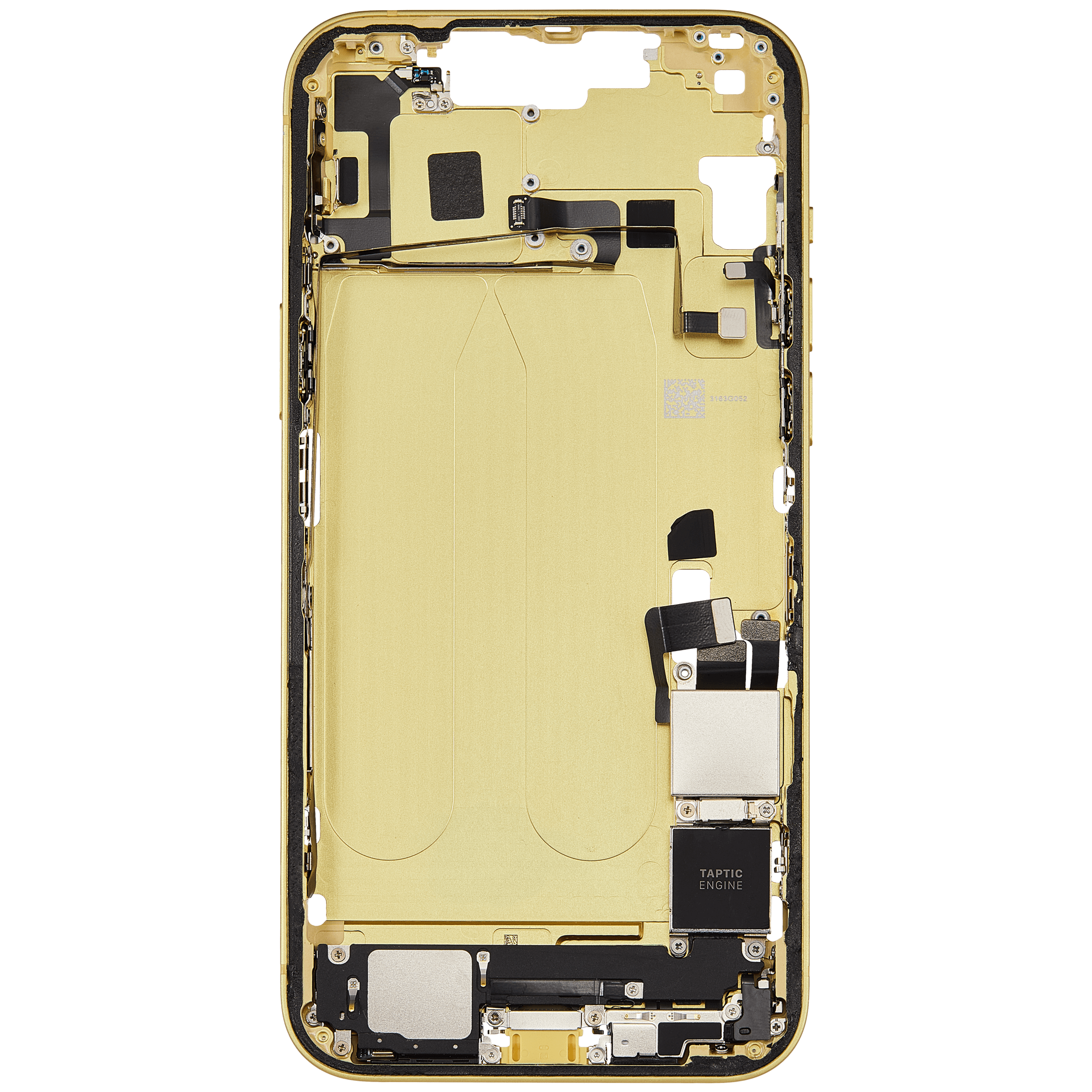 Mittelrahmen mit Ladebuchsen-Flex und Kleinteilen für iPhone 14 Plus (US-Version) (ausgebautes Originalteil: Grade B) (Yellow) – Bild 4