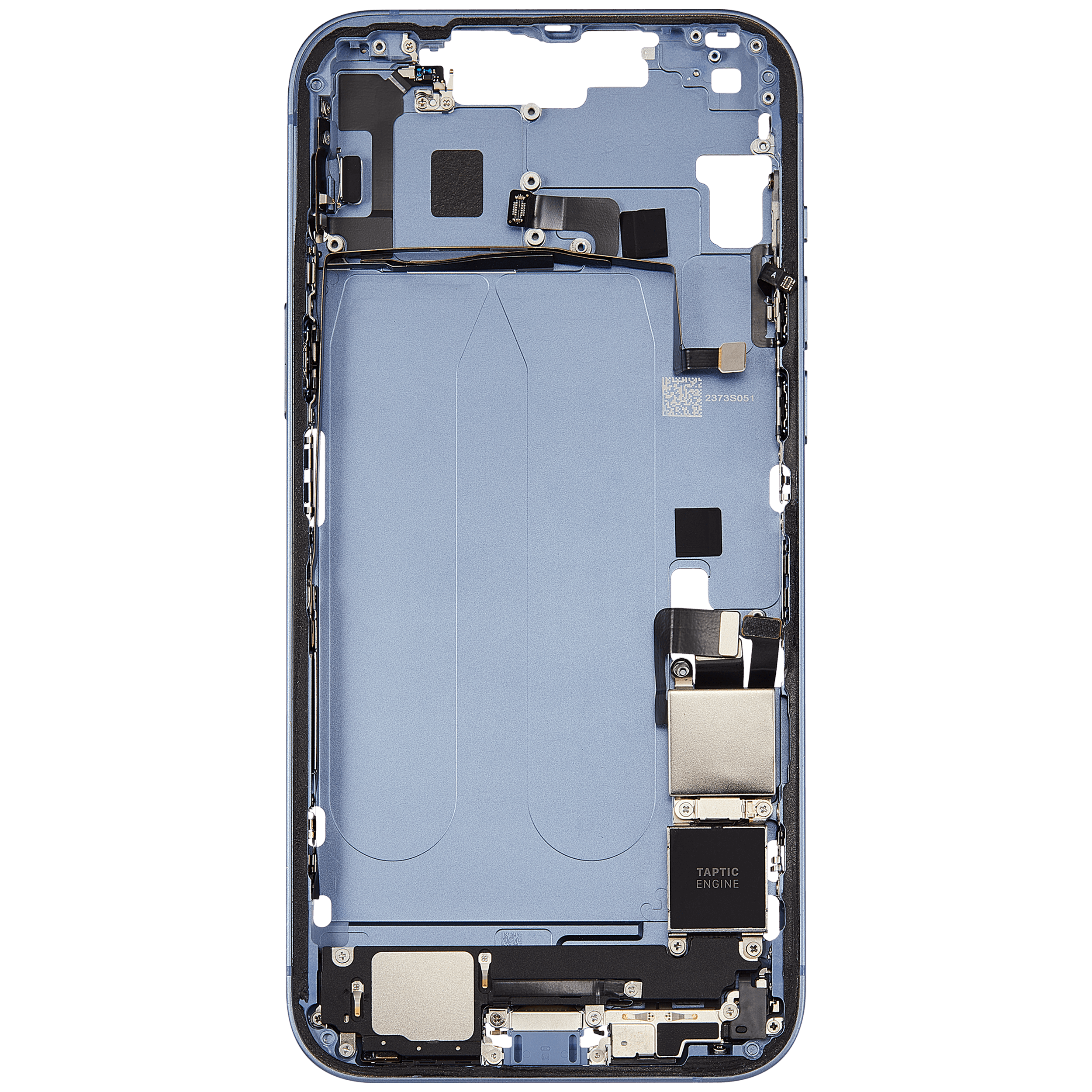Mittelrahmen mit Ladebuchsen-Flex und Kleinteilen für iPhone 14 Plus (US-Version) (ausgebautes Originalteil: Grade C) (Blue (Blau)) – Bild 4