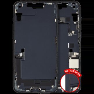 Mittelrahmen mit Ladebuchsen-Flex und Kleinteilen für iPhone 14 Plus (US-Version) (ausgebautes Originalteil: Grade C) (Midnight)