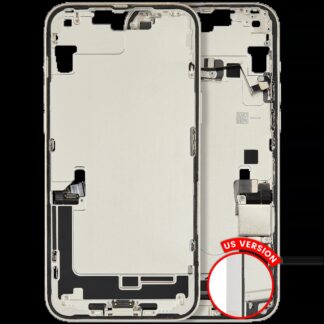Mittelrahmen mit Ladebuchsen-Flex und Kleinteilen für iPhone 14 Plus (US-Version) (ausgebautes Originalteil: Grade C) (Starlight)