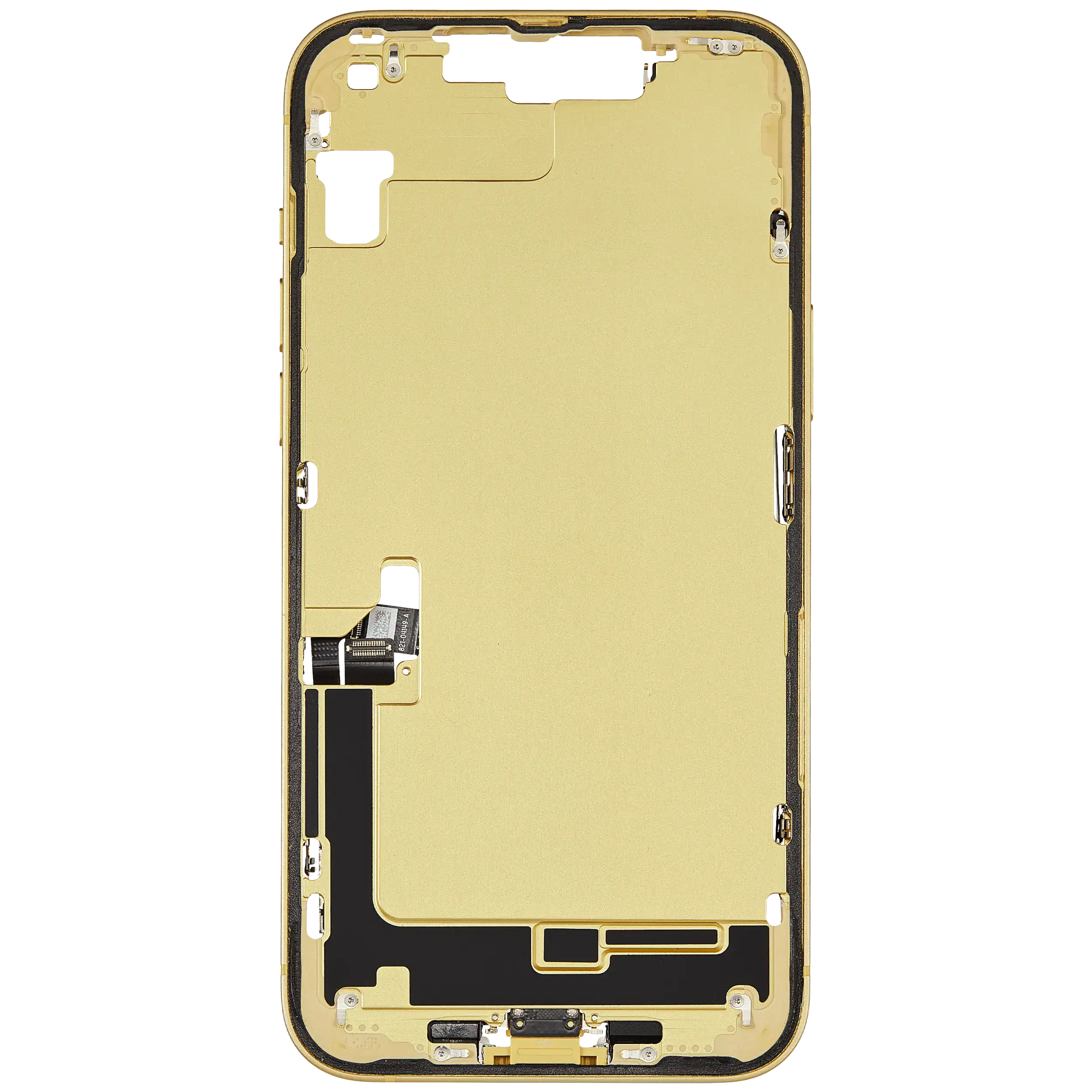 Mittelrahmen mit Ladebuchsen-Flex und Kleinteilen für iPhone 14 Plus (US-Version) (ausgebautes Originalteil: Grade C) (Yellow) – Bild 3