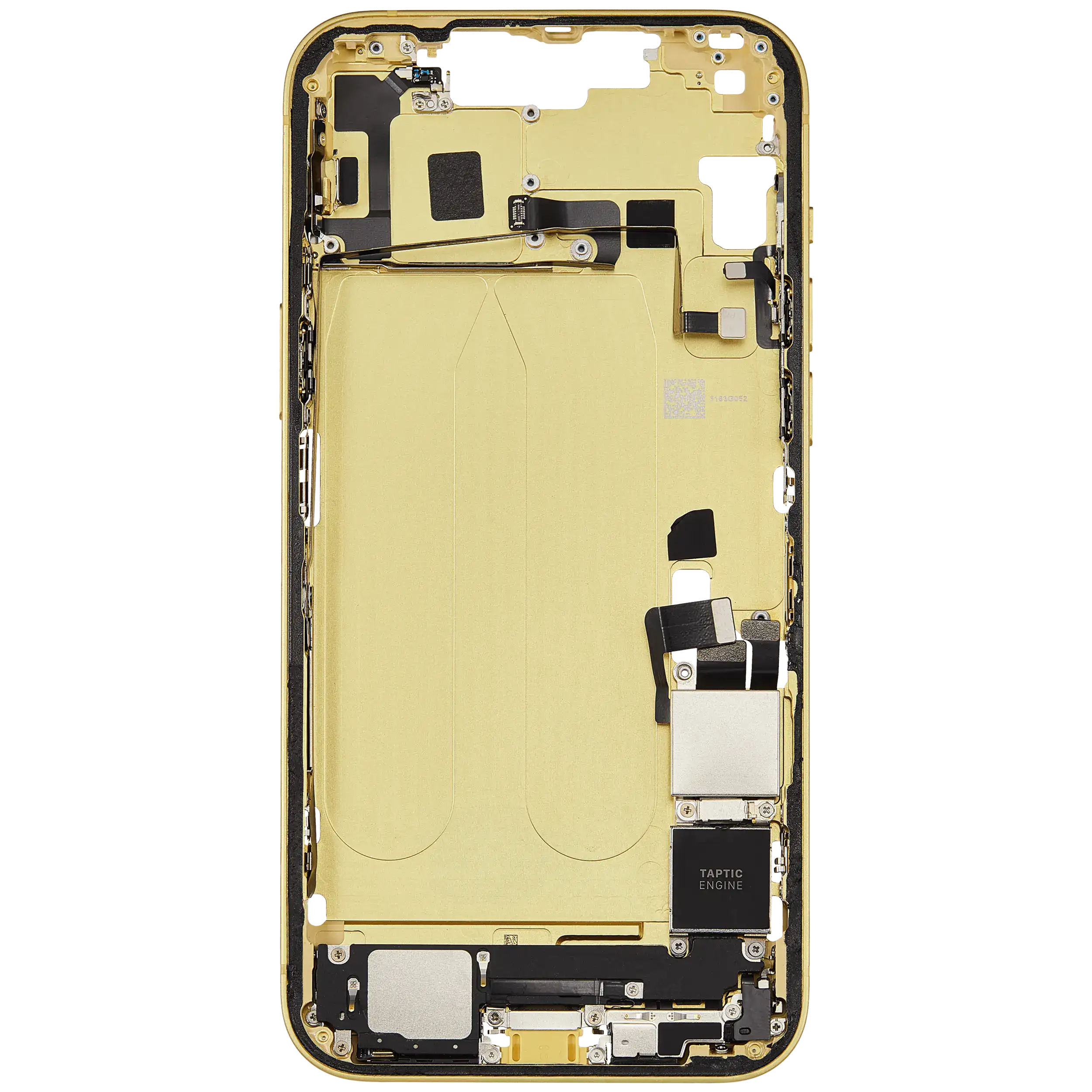 Mittelrahmen mit Ladebuchsen-Flex und Kleinteilen für iPhone 14 Plus (US-Version) (ausgebautes Originalteil: Grade C) (Yellow) – Bild 4