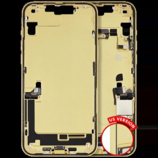 Mittelrahmen mit Ladebuchsen-Flex und Kleinteilen für iPhone 14 Plus (US-Version) (ausgebautes Originalteil: Grade C) (Yellow)