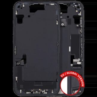 Mittelrahmen mit Ladebuchsen-Flex und Kleinteilen für iPhone 15 (EU / globale Version) (ausgebautes Originalteil: Grade B) (Black (Schwarz))