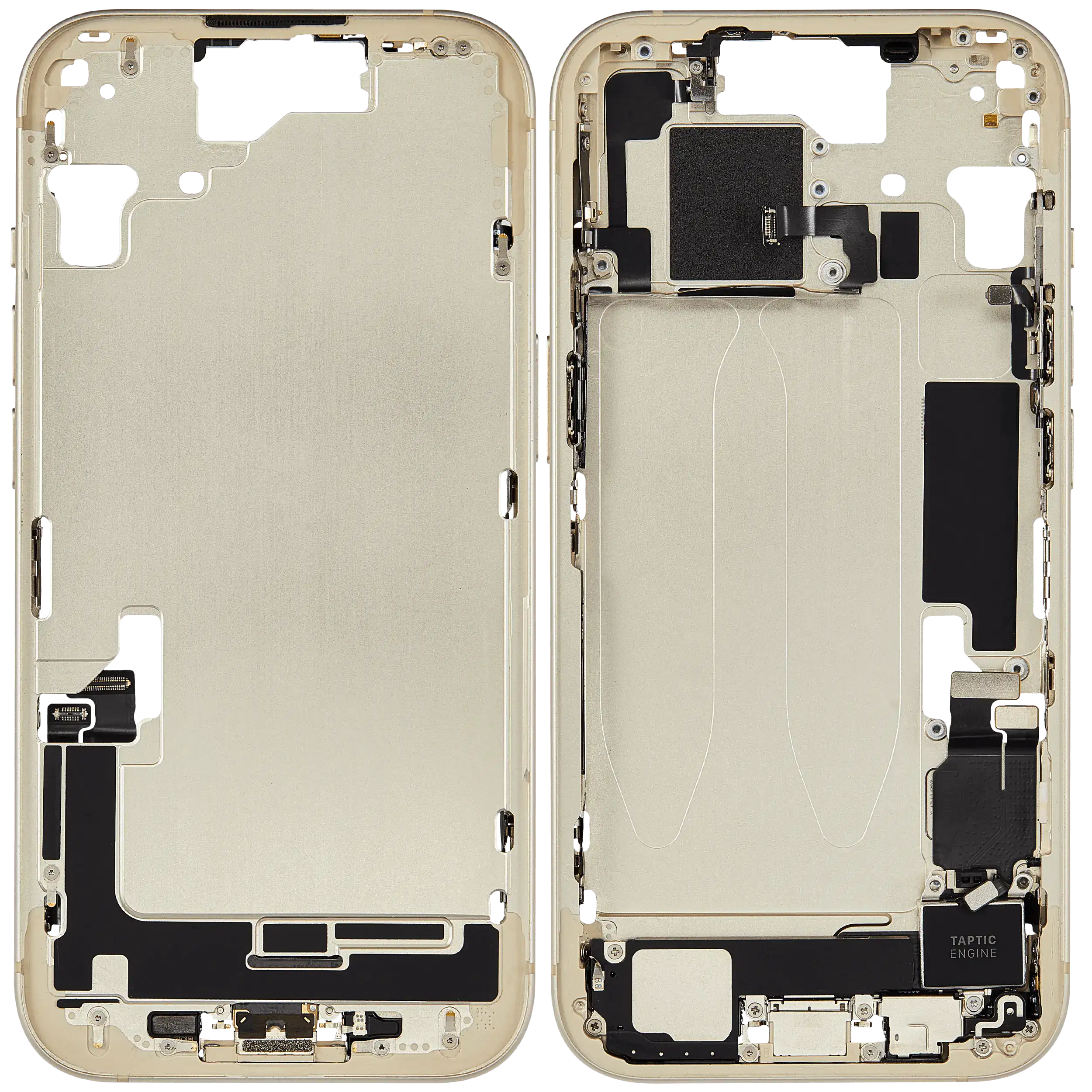 Mittelrahmen mit Ladebuchsen-Flex und Kleinteilen für iPhone 15 (EU / globale Version) (ausgebautes Originalteil: Grade B) (Yellow) – Bild 2