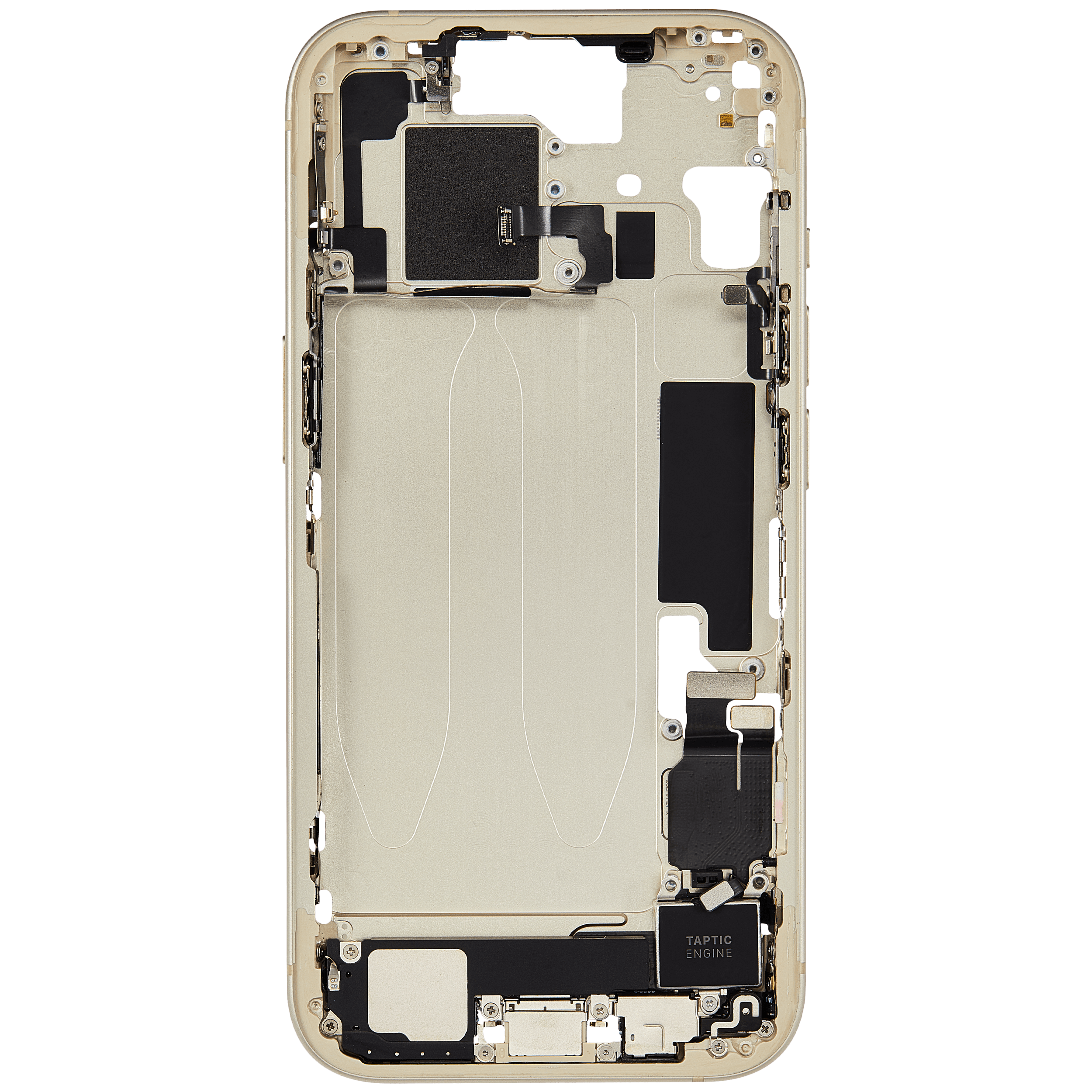 Mittelrahmen mit Ladebuchsen-Flex und Kleinteilen für iPhone 15 (EU / globale Version) (ausgebautes Originalteil: Grade B) (Yellow) – Bild 4