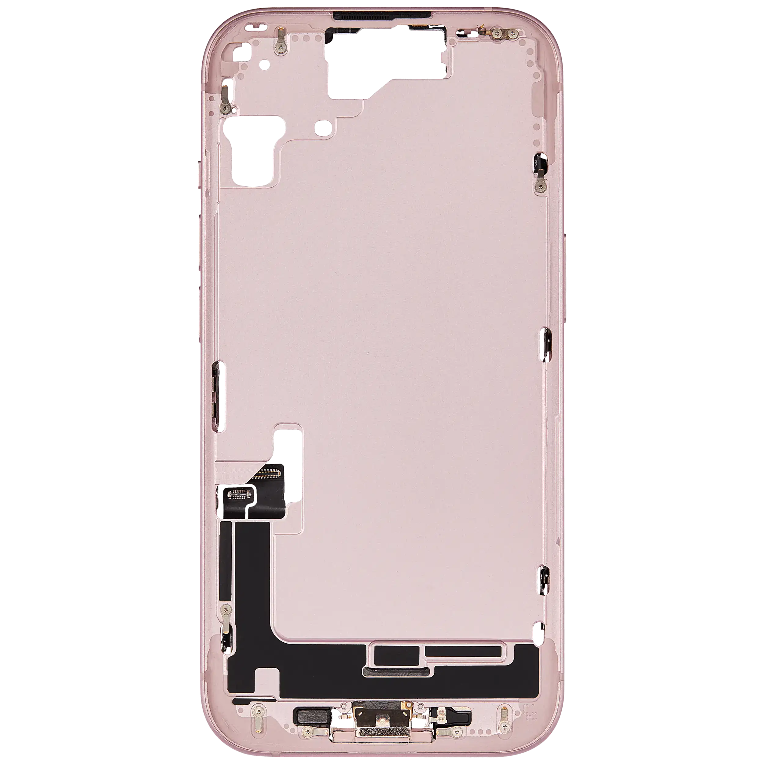 Mittelrahmen mit Ladebuchsen-Flex und Kleinteilen für iPhone 15 (EU / globale Version) (ausgebautes Originalteil: Grade B) (Pink (Rosa)) – Bild 3