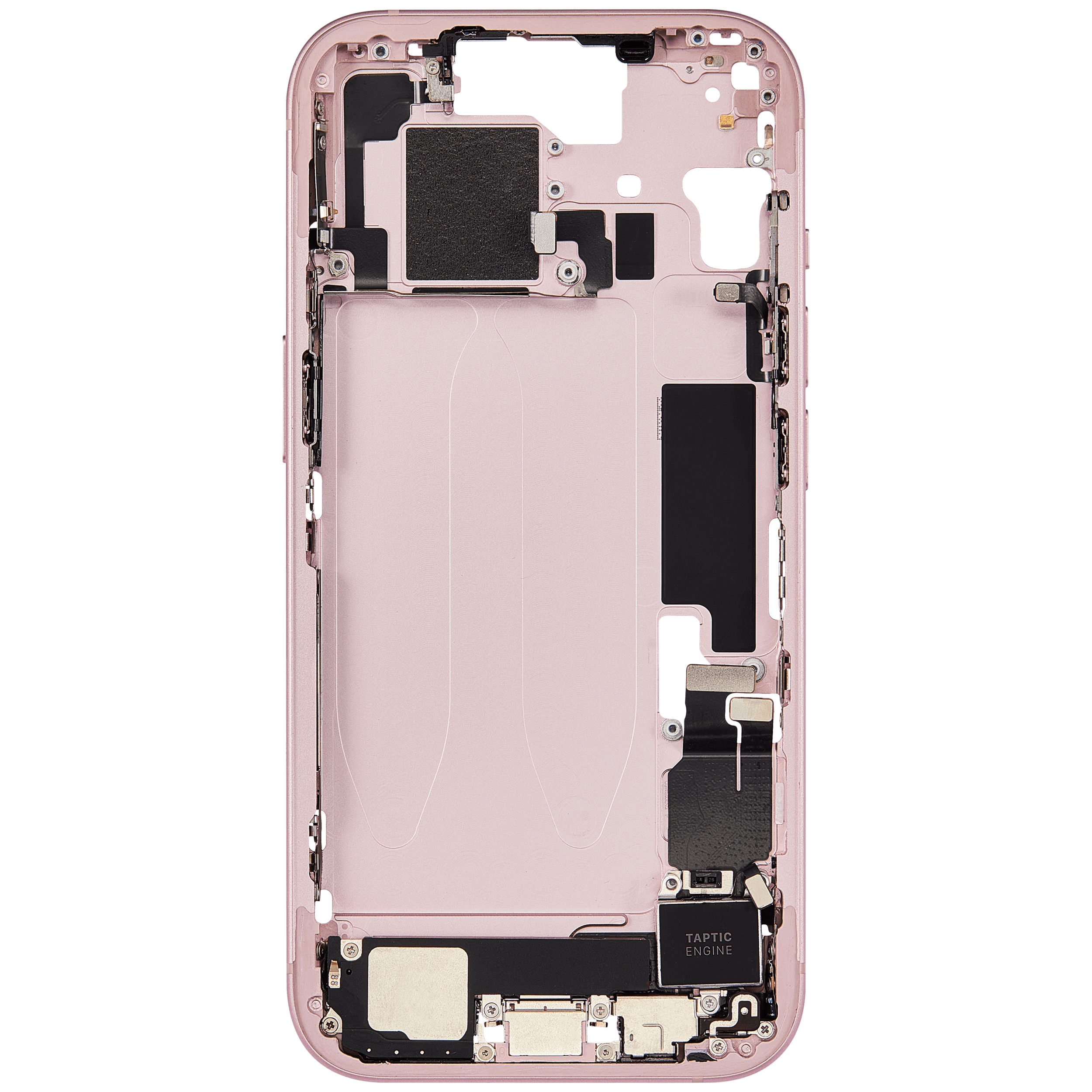 Mittelrahmen mit Ladebuchsen-Flex und Kleinteilen für iPhone 15 (EU / globale Version) (ausgebautes Originalteil: Grade B) (Pink (Rosa)) – Bild 4
