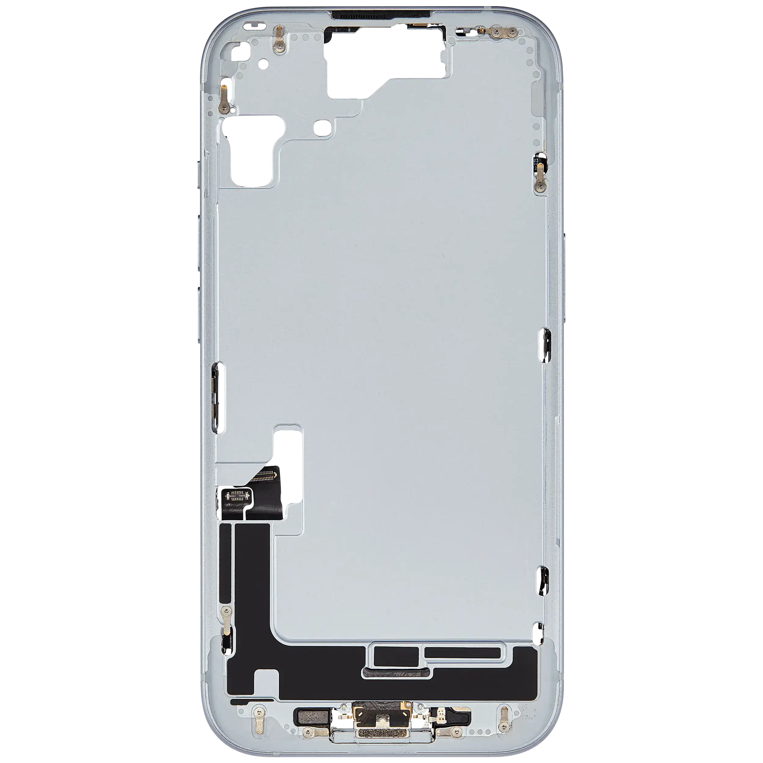 Mittelrahmen mit Ladebuchsen-Flex und Kleinteilen für iPhone 15 (EU / globale Version) (ausgebautes Originalteil: Grade C) (Blue (Blau)) – Bild 3