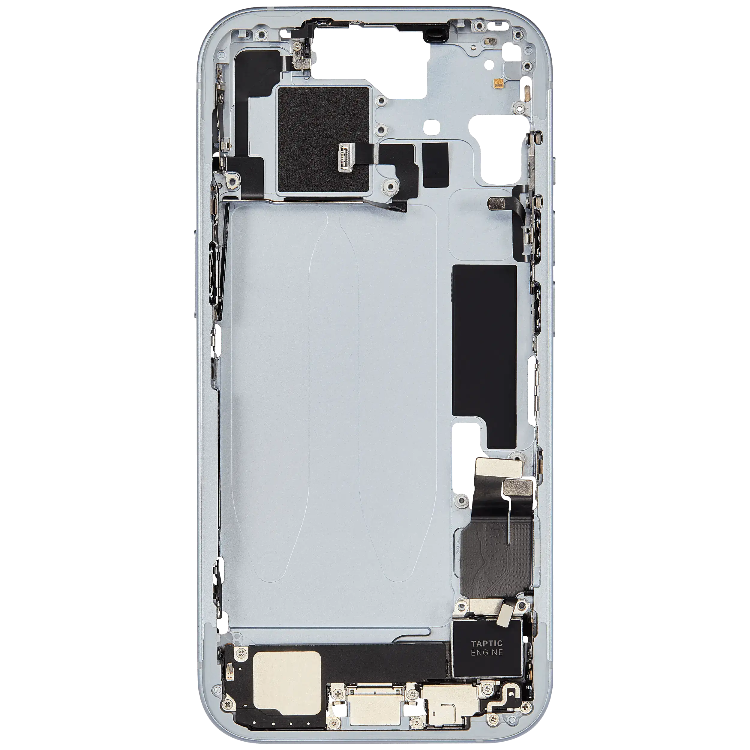 Mittelrahmen mit Ladebuchsen-Flex und Kleinteilen für iPhone 15 (EU / globale Version) (ausgebautes Originalteil: Grade C) (Blue (Blau)) – Bild 4