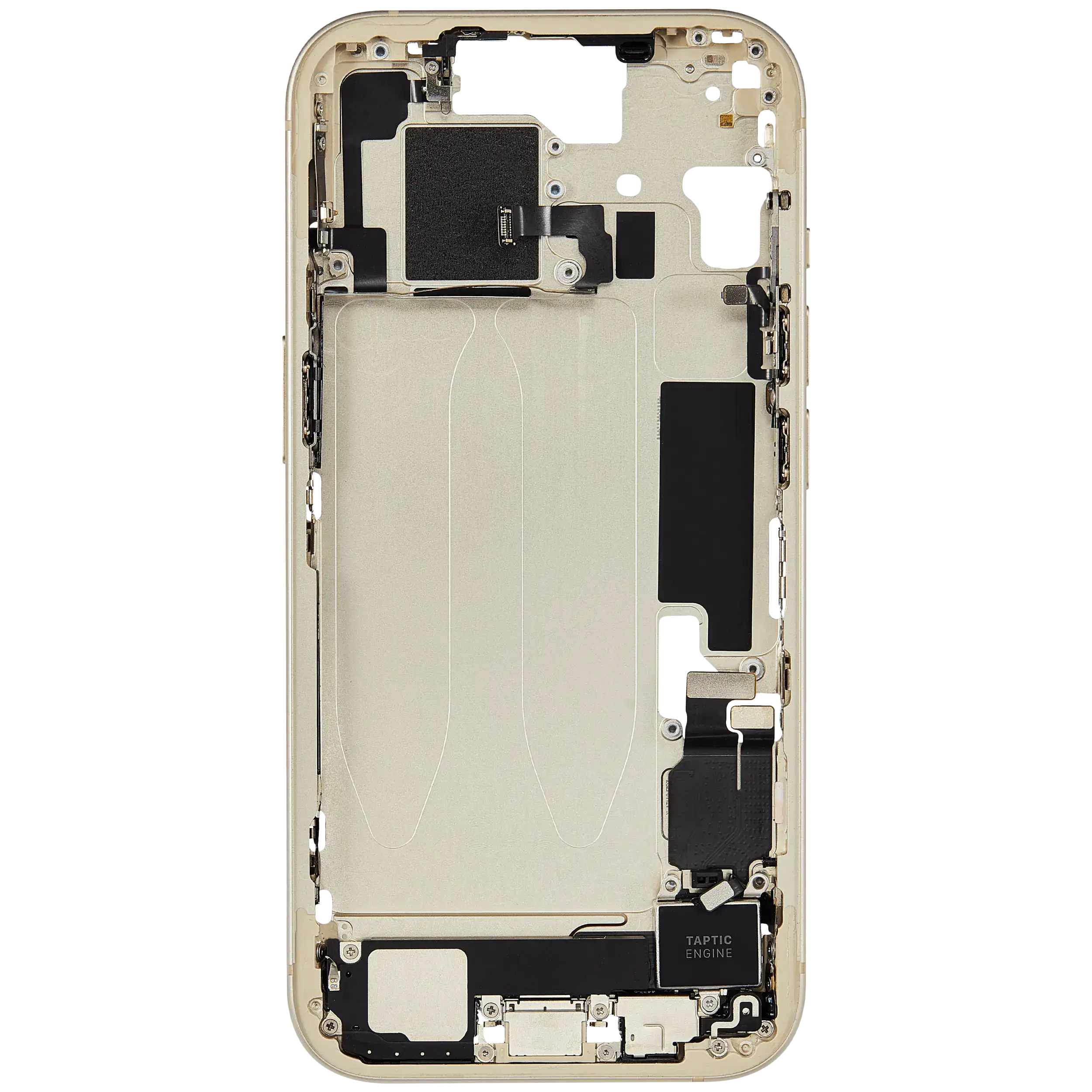 Mittelrahmen mit Ladebuchsen-Flex und Kleinteilen für iPhone 15 (EU / globale Version) (ausgebautes Originalteil: Grade C) (Yellow) – Bild 4