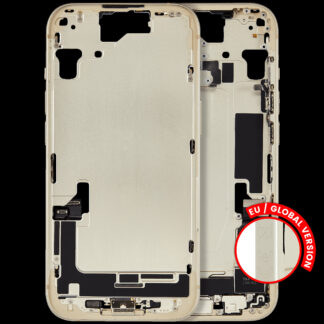 Mittelrahmen mit Ladebuchsen-Flex und Kleinteilen für iPhone 15 (EU / globale Version) (ausgebautes Originalteil: Grade C) (Yellow)
