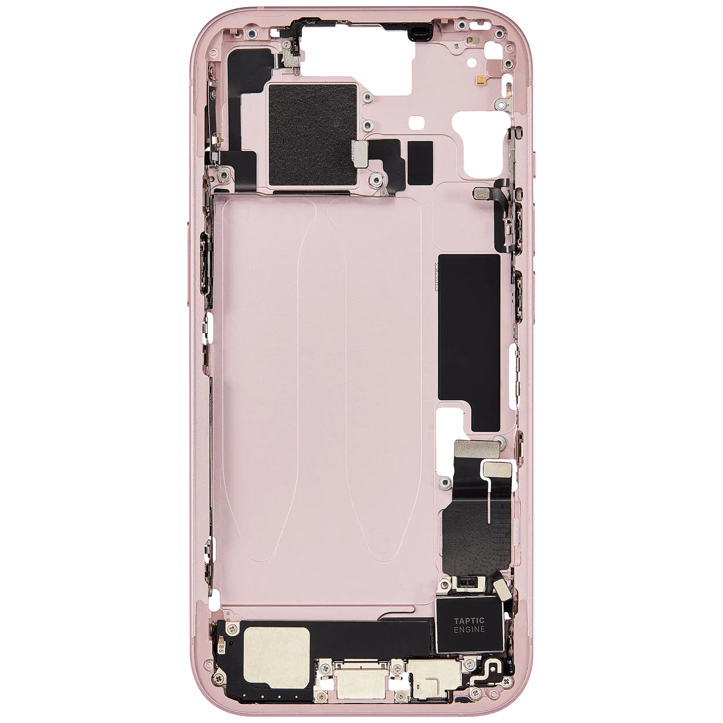 Mittelrahmen mit Ladebuchsen-Flex und Kleinteilen für iPhone 15 (EU / globale Version) (ausgebautes Originalteil: Grade C) (Pink (Rosa)) – Bild 4