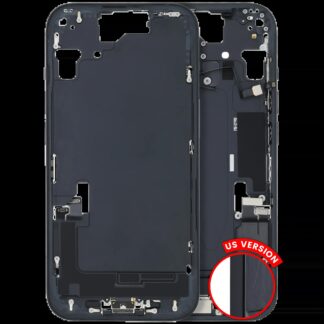 Mittelrahmen mit Ladebuchsen-Flex und Kleinteilen für iPhone 15 (US-Version) (ausgebautes Originalteil: Grade B) (Black (Schwarz))