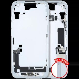 Mittelrahmen mit Ladebuchsen-Flex und Kleinteilen für iPhone 15 (US-Version) (ausgebautes Originalteil: Grade B) (Blue (Blau))
