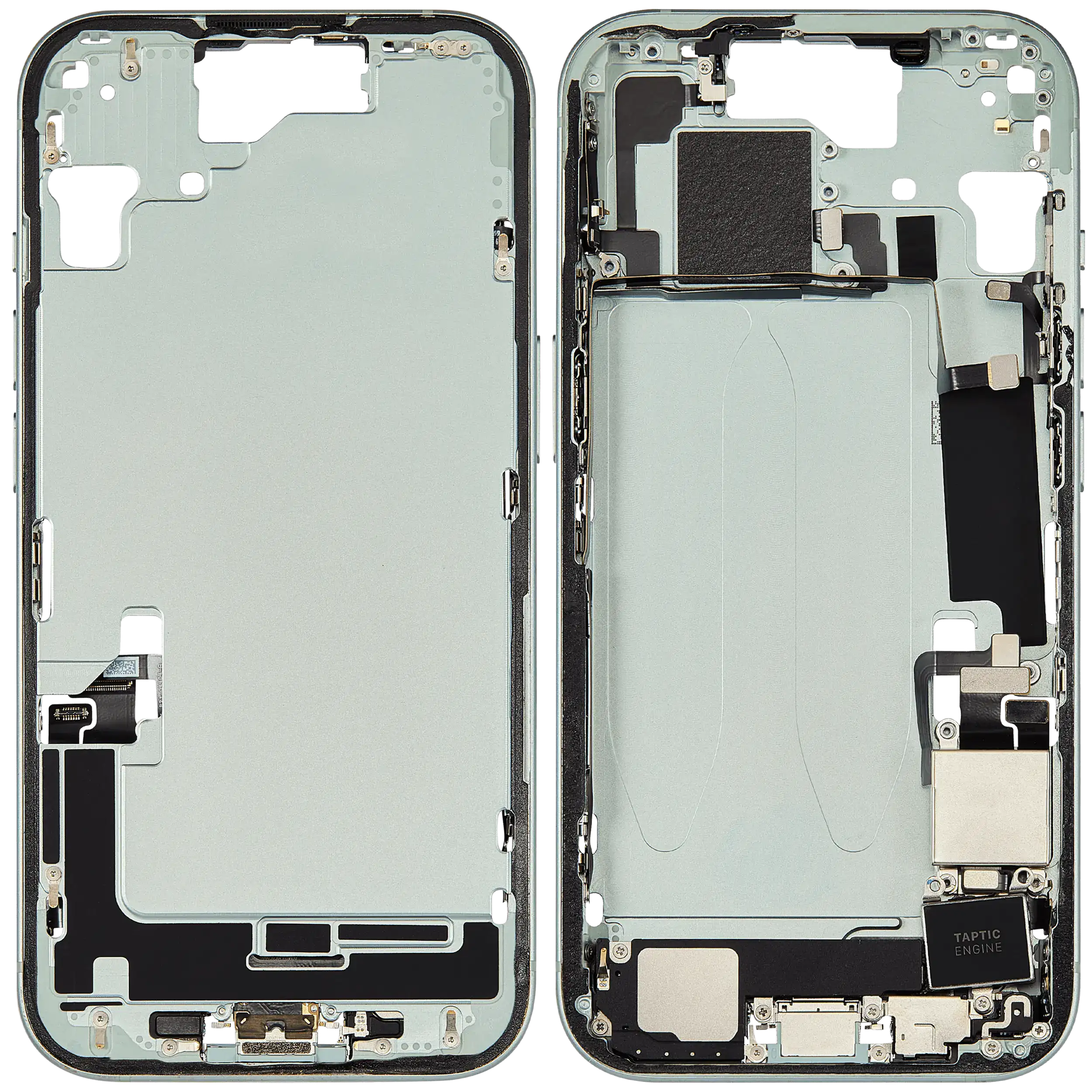 Mittelrahmen mit Ladebuchsen-Flex und Kleinteilen für iPhone 15 (US-Version) (ausgebautes Originalteil: Grade B) (Green (Grün)) – Bild 2