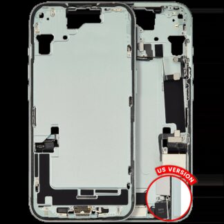 Mittelrahmen mit Ladebuchsen-Flex und Kleinteilen für iPhone 15 (US-Version) (ausgebautes Originalteil: Grade B) (Green (Grün))