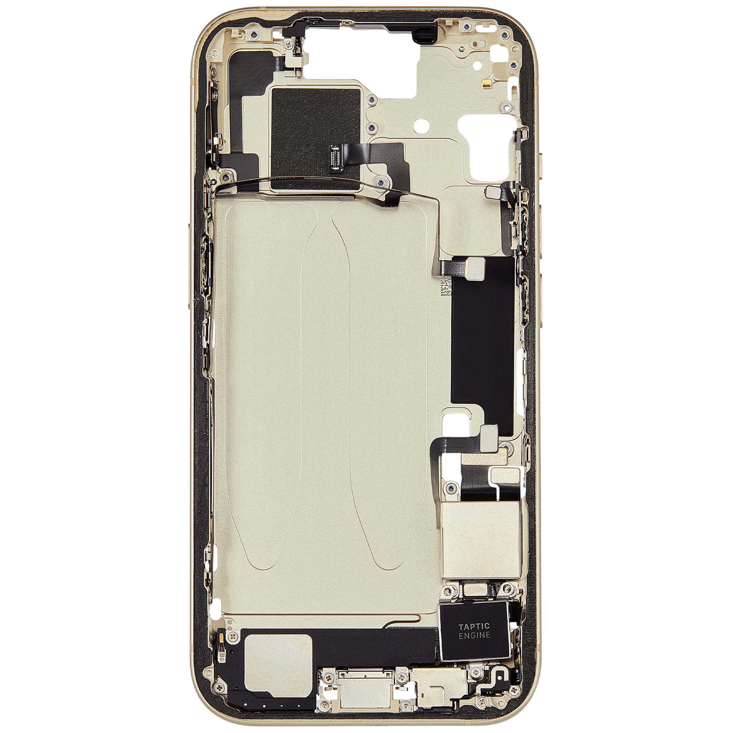 Mittelrahmen mit Ladebuchsen-Flex und Kleinteilen für iPhone 15 (US-Version) (ausgebautes Originalteil: Grade B) (Yellow) – Bild 4