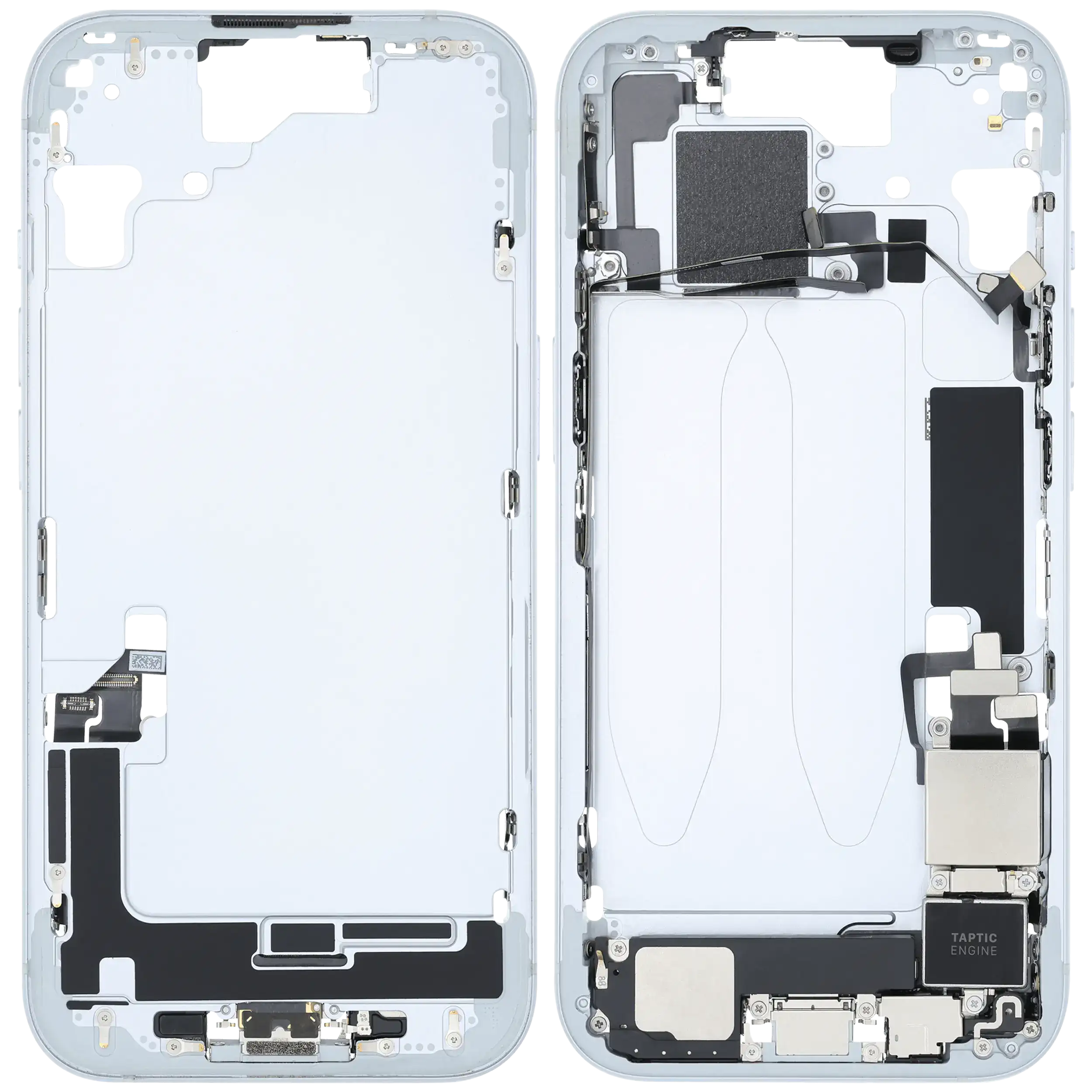 Mittelrahmen mit Ladebuchsen-Flex und Kleinteilen für iPhone 15 (US-Version) (ausgebautes Originalteil: Grade C) (Blue (Blau)) – Bild 2