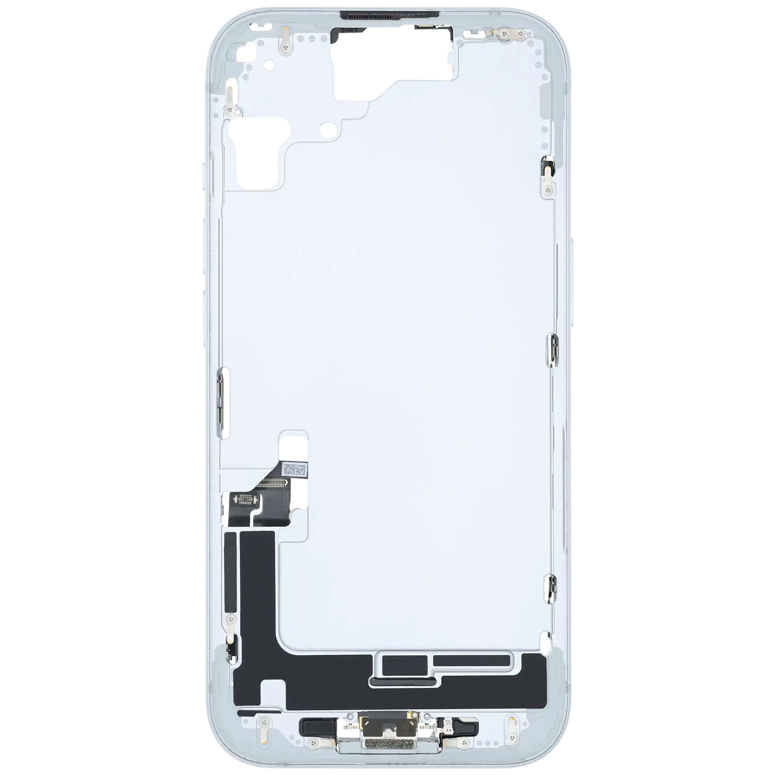 Mittelrahmen mit Ladebuchsen-Flex und Kleinteilen für iPhone 15 (US-Version) (ausgebautes Originalteil: Grade C) (Blue (Blau)) – Bild 3