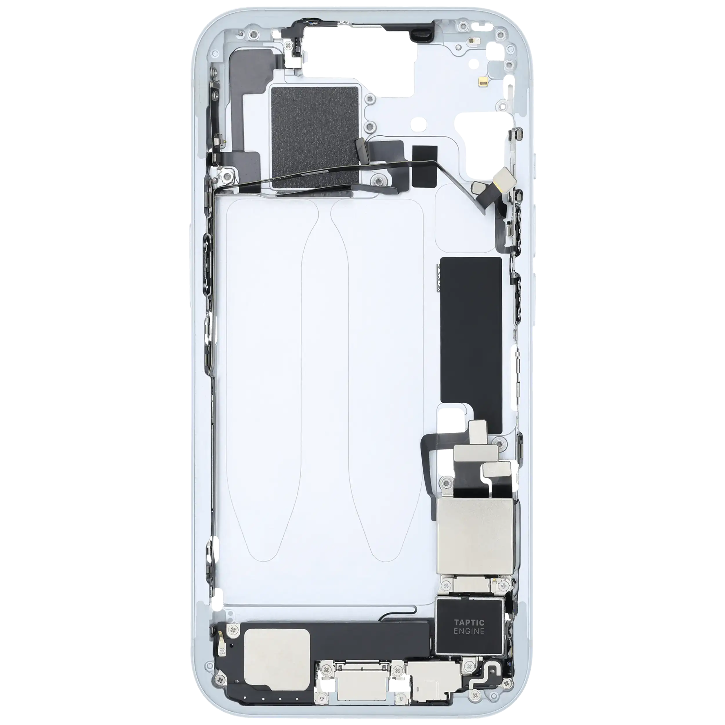 Mittelrahmen mit Ladebuchsen-Flex und Kleinteilen für iPhone 15 (US-Version) (ausgebautes Originalteil: Grade C) (Blue (Blau)) – Bild 4