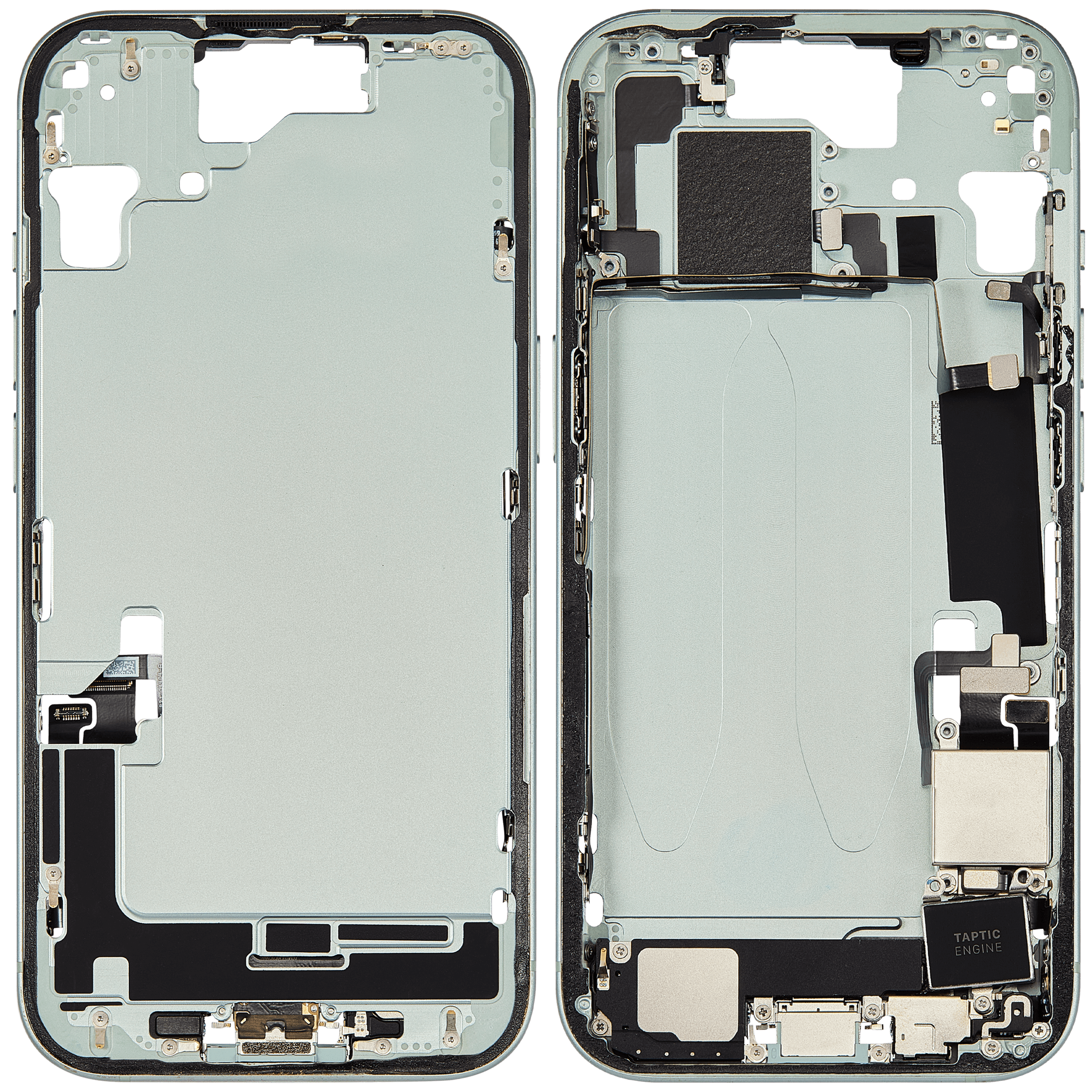 Mittelrahmen mit Ladebuchsen-Flex und Kleinteilen für iPhone 15 (US-Version) (ausgebautes Originalteil: Grade C) (Green (Grün)) – Bild 2