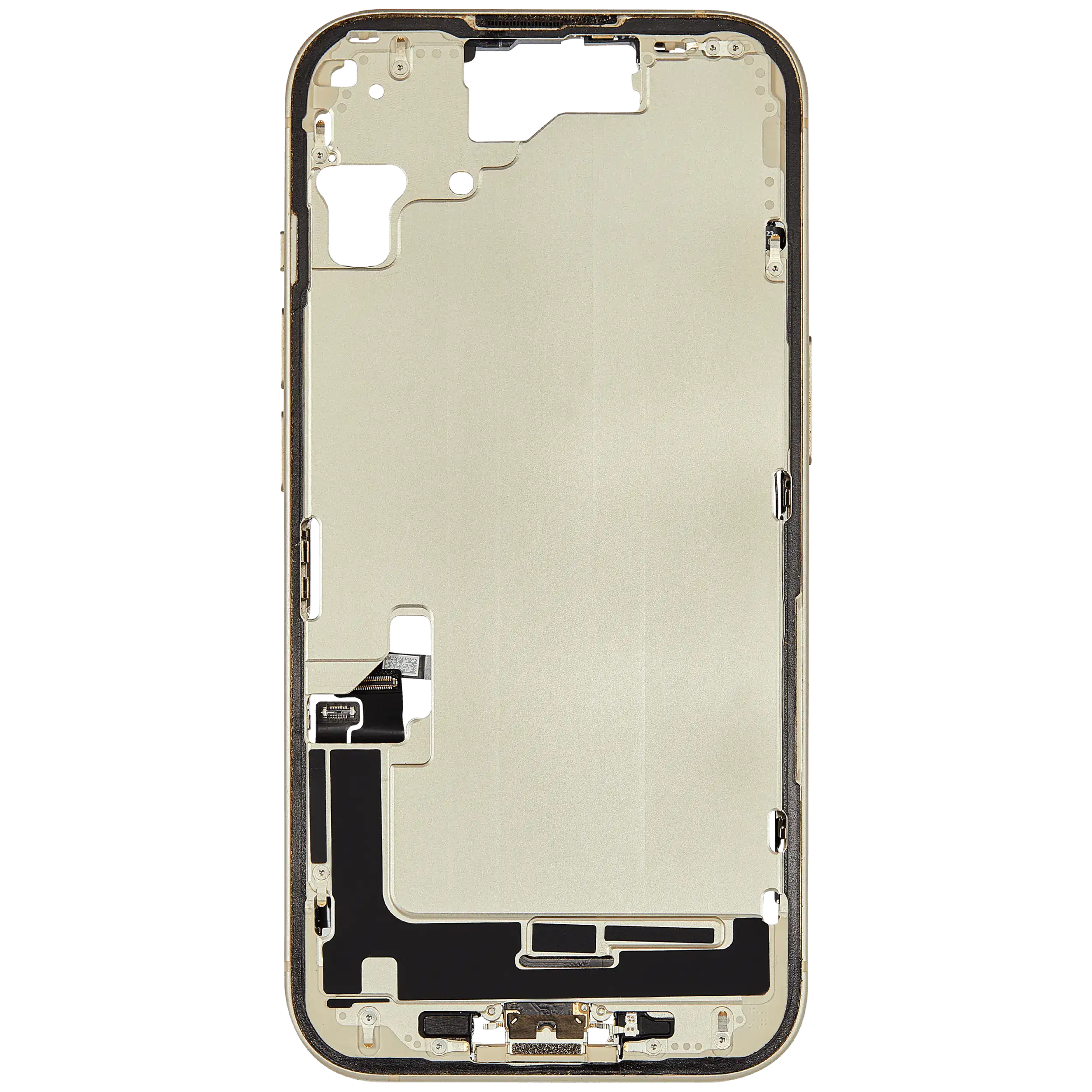 Mittelrahmen mit Ladebuchsen-Flex und Kleinteilen für iPhone 15 (US-Version) (ausgebautes Originalteil: Grade C) (Yellow) – Bild 3