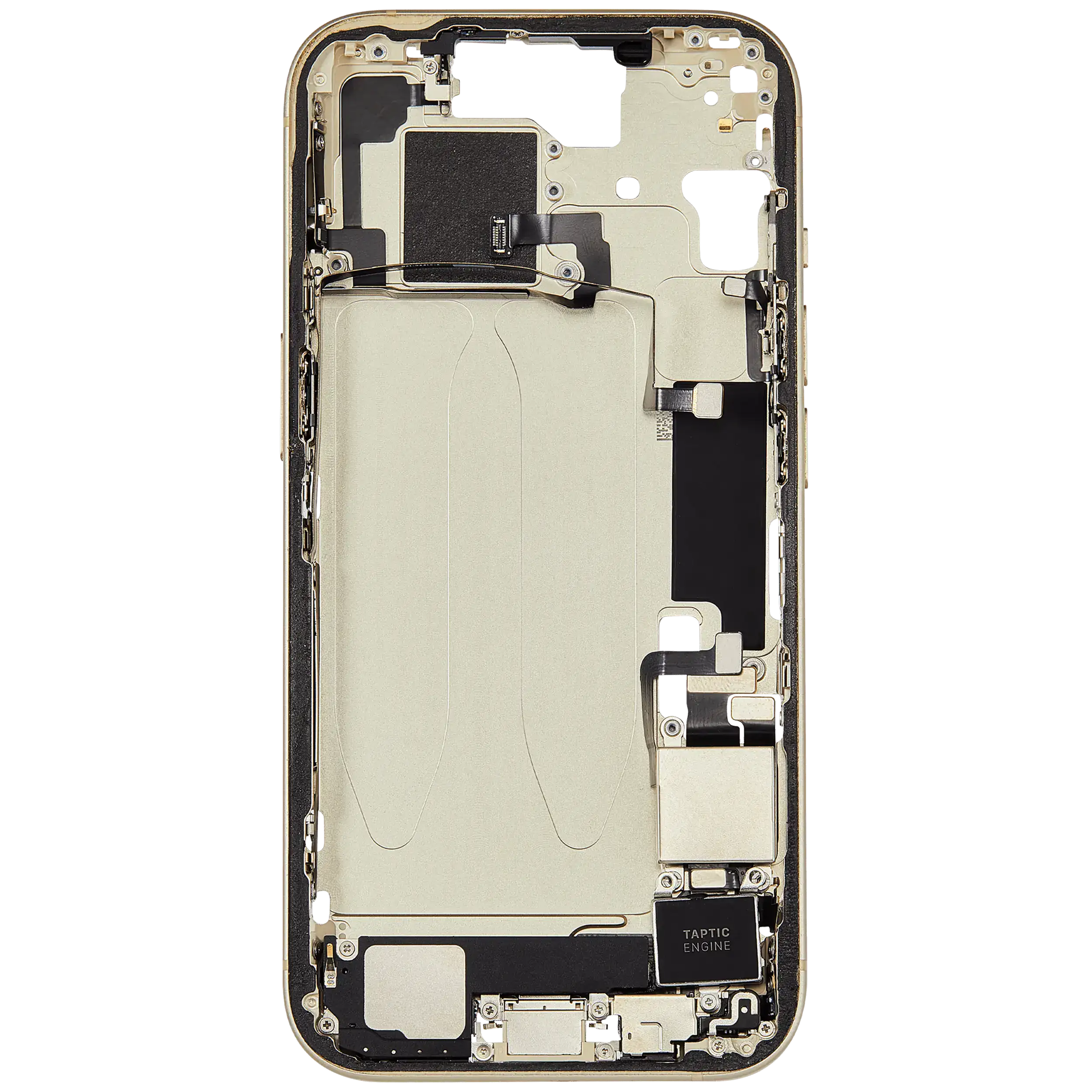 Mittelrahmen mit Ladebuchsen-Flex und Kleinteilen für iPhone 15 (US-Version) (ausgebautes Originalteil: Grade C) (Yellow) – Bild 4