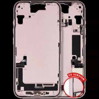 Mittelrahmen mit Ladebuchsen-Flex und Kleinteilen für iPhone 15 (US-Version) (ausgebautes Originalteil: Grade C) (Pink (Rosa))