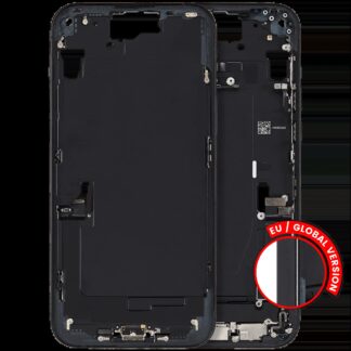 Mittelrahmen mit Ladebuchsen-Flex und Kleinteilen für iPhone 15 Plus (EU / globale Version) (ausgebautes Originalteil: Grade B) (Black (Schwarz))