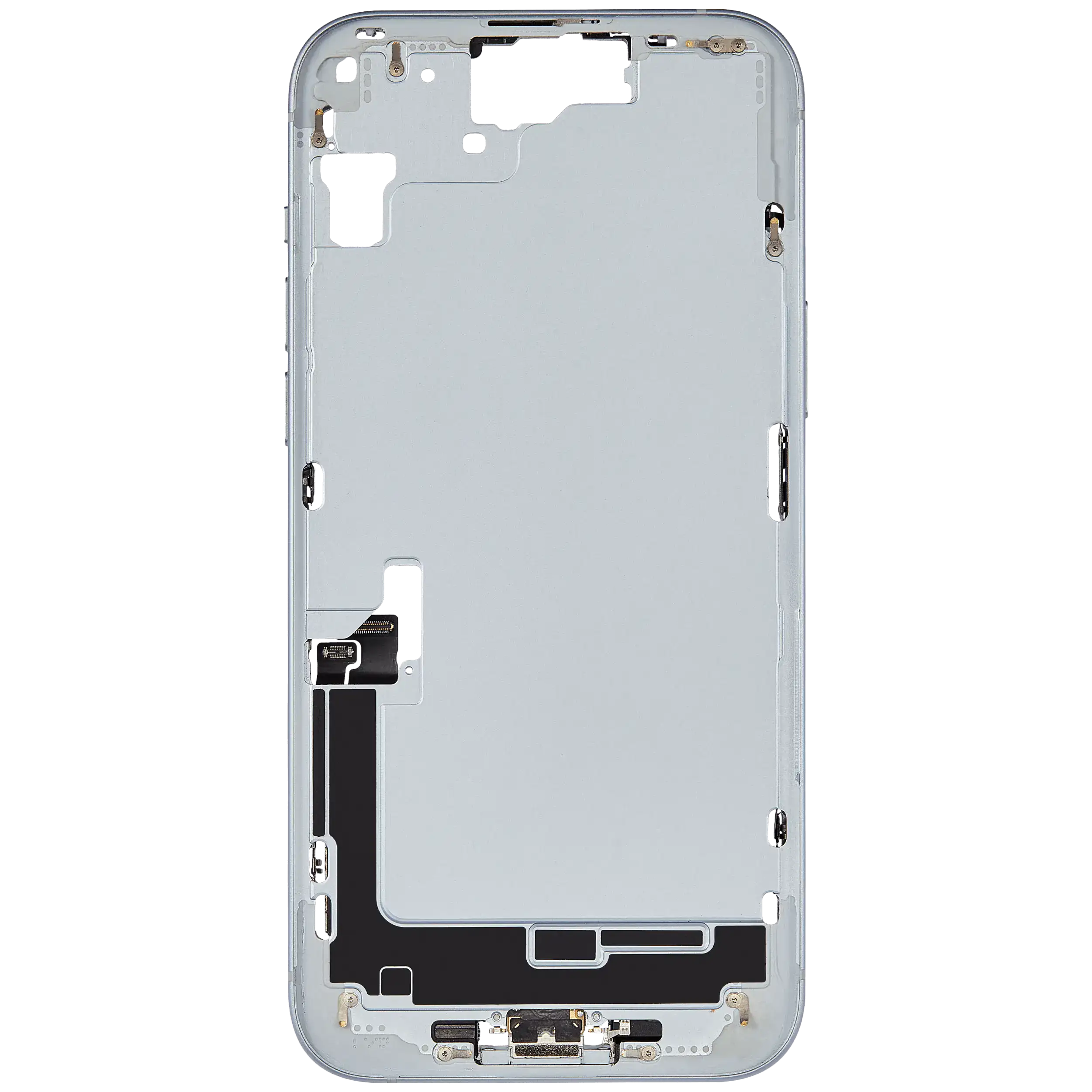 Mittelrahmen mit Ladebuchsen-Flex und Kleinteilen für iPhone 15 Plus (EU / globale Version) (ausgebautes Originalteil: Grade B) (Blue (Blau)) – Bild 3