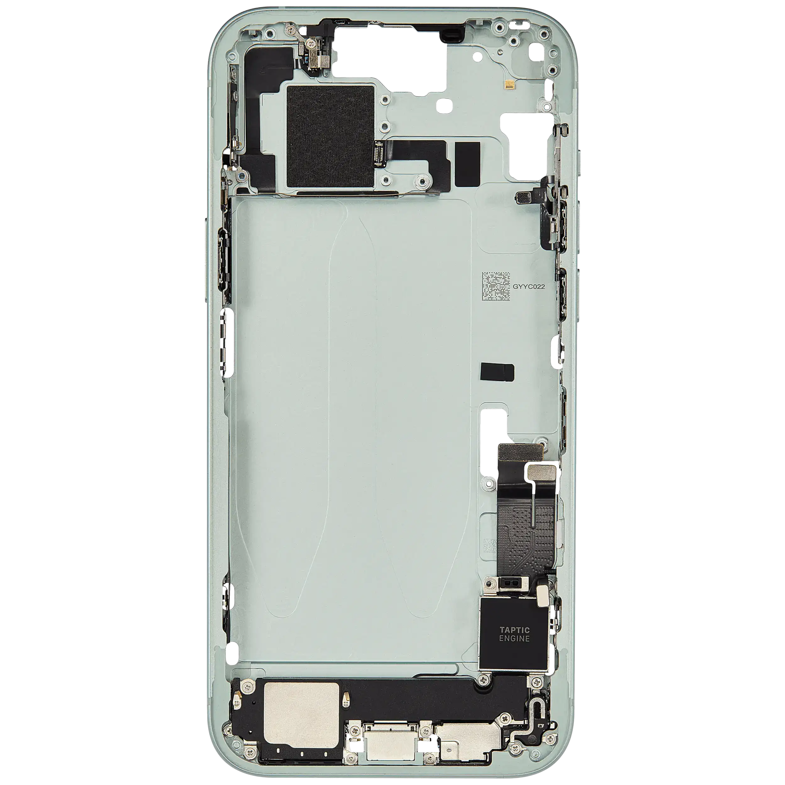 Mittelrahmen mit Ladebuchsen-Flex und Kleinteilen für iPhone 15 Plus (EU / globale Version) (ausgebautes Originalteil: Grade B) (Green (Grün)) – Bild 4
