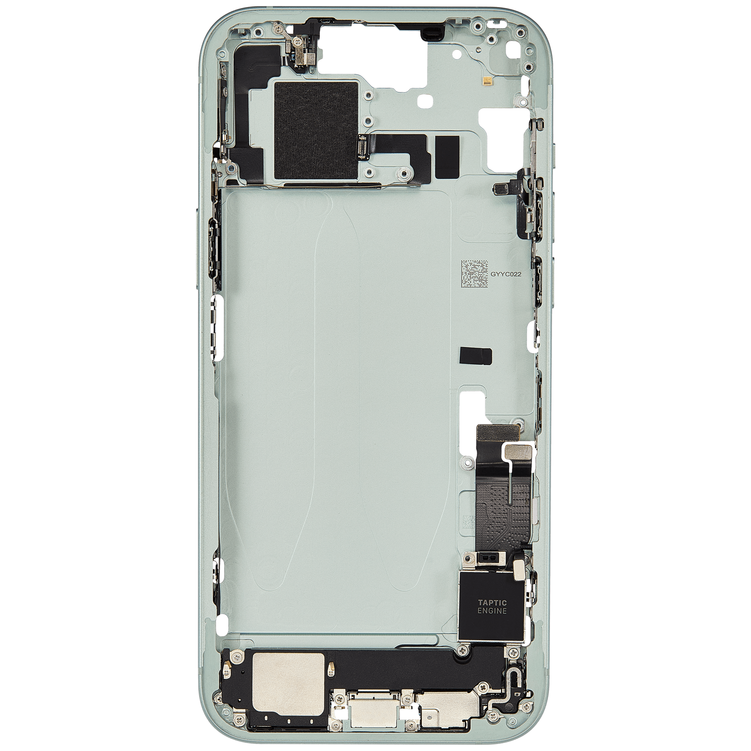 Mittelrahmen mit Ladebuchsen-Flex und Kleinteilen für iPhone 15 Plus (EU / globale Version) (ausgebautes Originalteil: Grade C) (Green (Grün)) – Bild 4