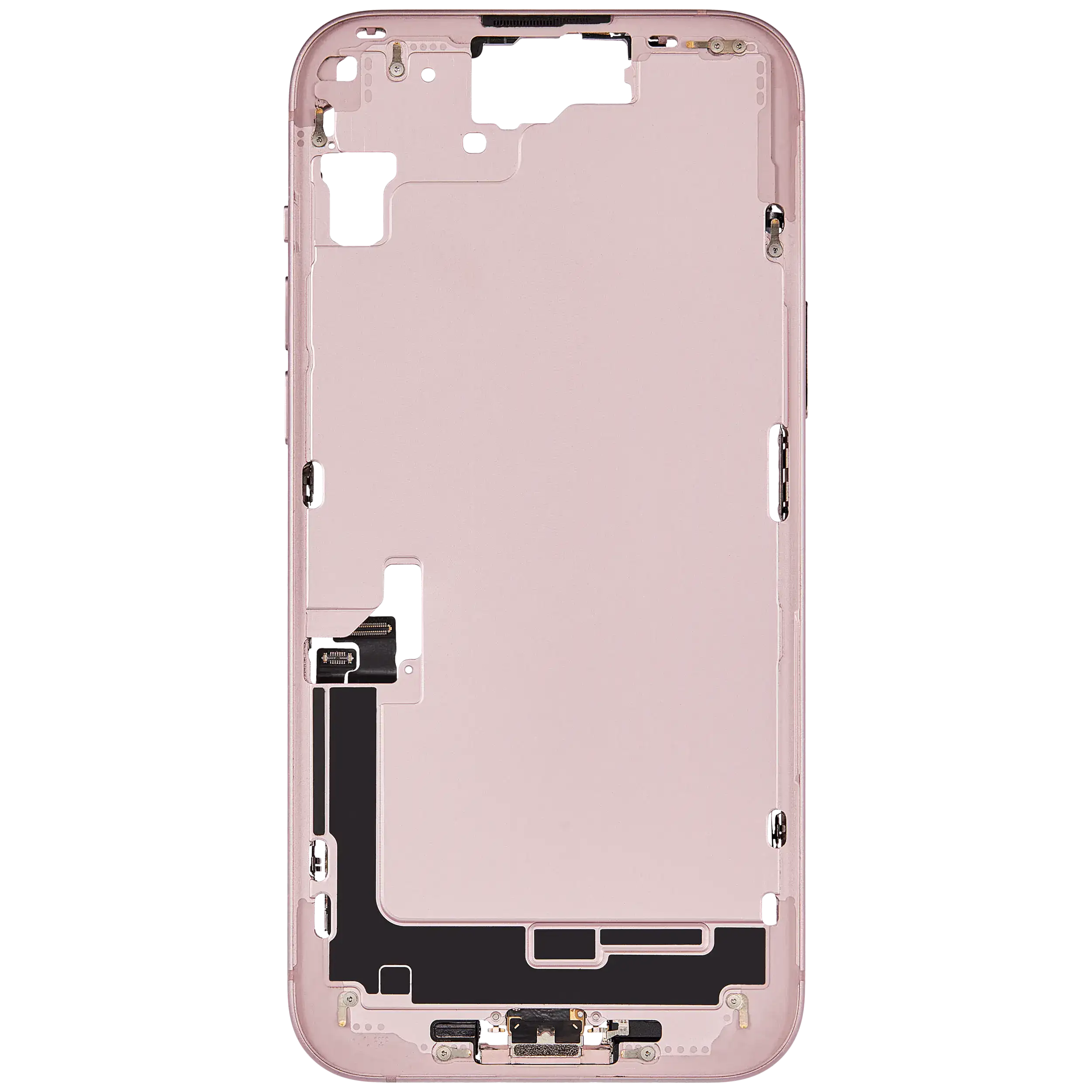 Mittelrahmen mit Ladebuchsen-Flex und Kleinteilen für iPhone 15 Plus (EU / globale Version) (ausgebautes Originalteil: Grade C) (Pink (Rosa)) – Bild 3