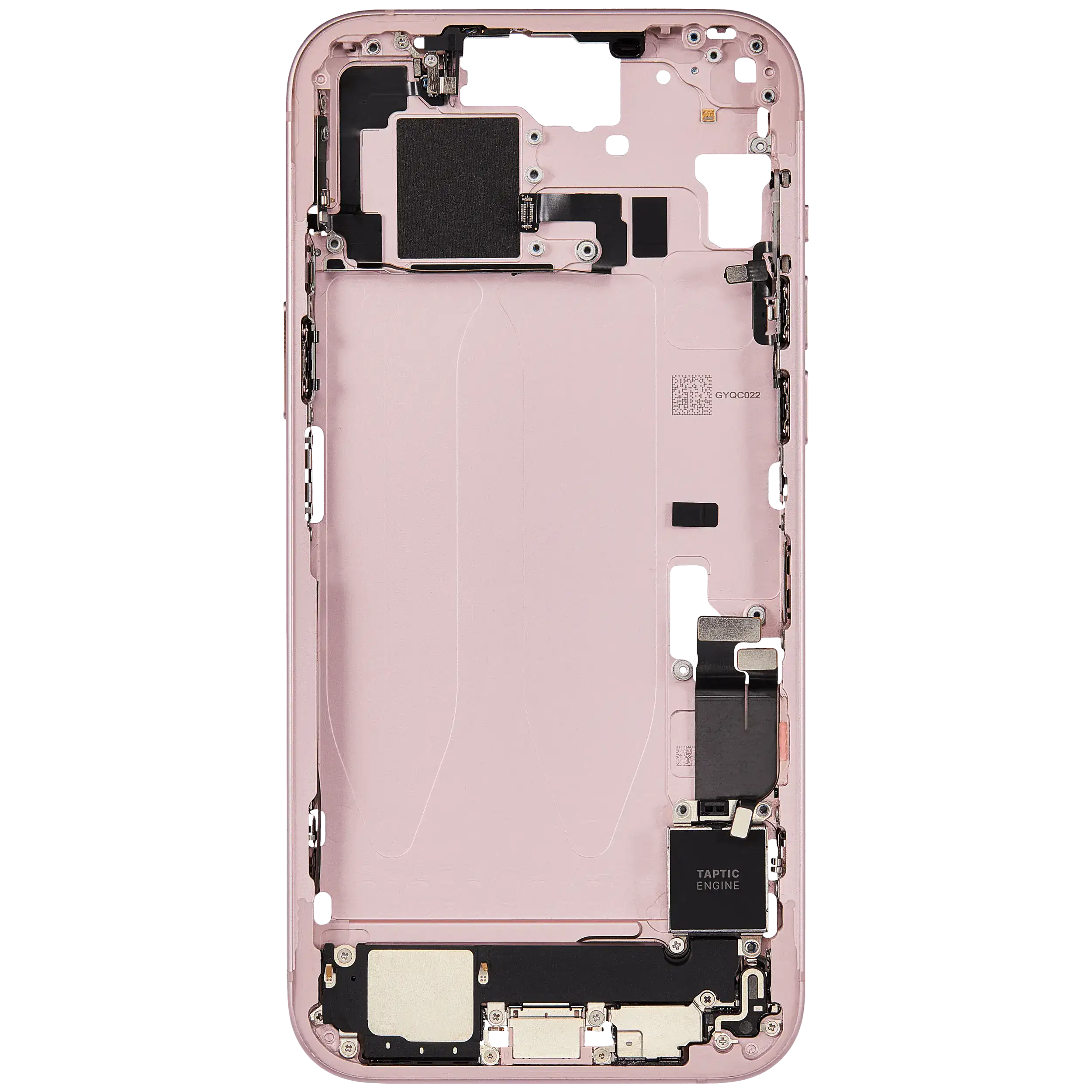 Mittelrahmen mit Ladebuchsen-Flex und Kleinteilen für iPhone 15 Plus (EU / globale Version) (ausgebautes Originalteil: Grade C) (Pink (Rosa)) – Bild 4
