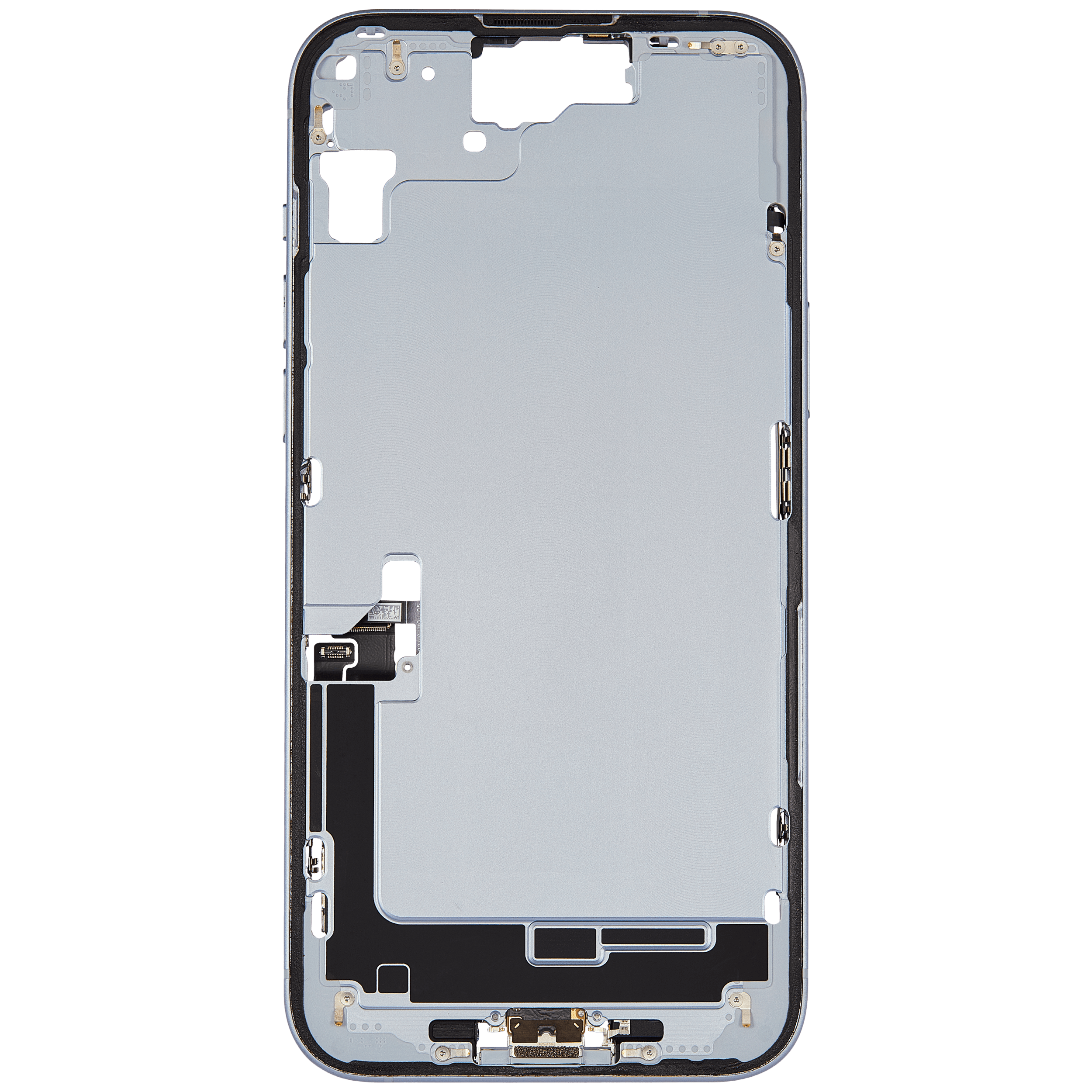Mittelrahmen mit Ladebuchsen-Flex und Kleinteilen für iPhone 15 Plus (US-Version) (ausgebautes Originalteil: Grade A) (Blue (Blau)) – Bild 3