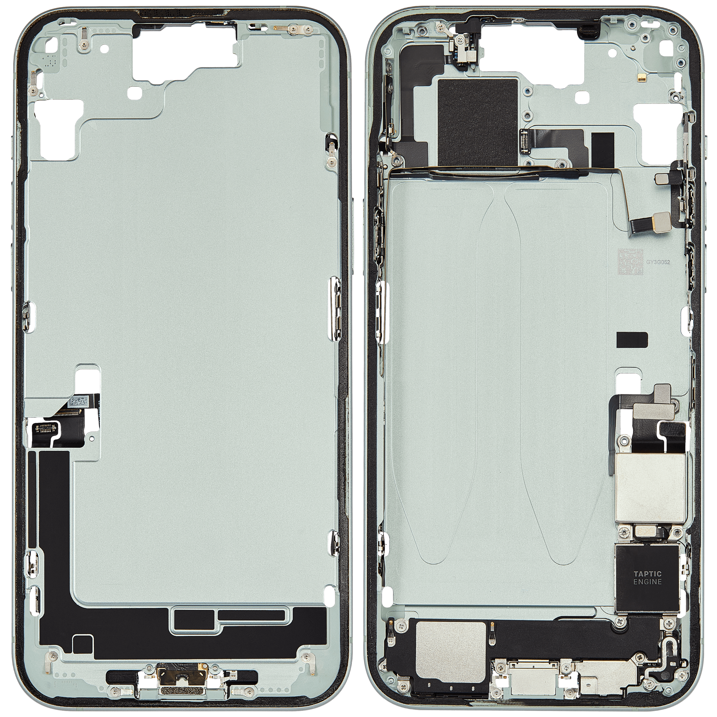 Mittelrahmen mit Ladebuchsen-Flex und Kleinteilen für iPhone 15 Plus (US-Version) (ausgebautes Originalteil: Grade A) (Green (Grün)) – Bild 2