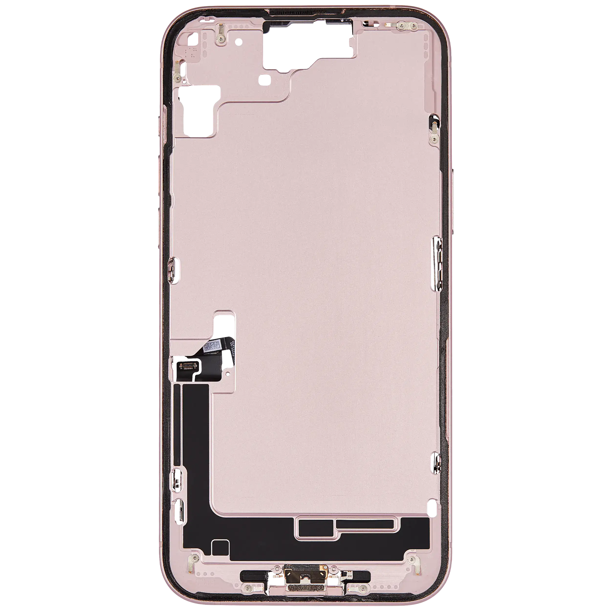 Mittelrahmen mit Ladebuchsen-Flex und Kleinteilen für iPhone 15 Plus (US-Version) (ausgebautes Originalteil: Grade A) (Pink (Rosa)) – Bild 3