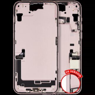 Mittelrahmen mit Ladebuchsen-Flex und Kleinteilen für iPhone 15 Plus (US-Version) (ausgebautes Originalteil: Grade A) (Pink (Rosa))