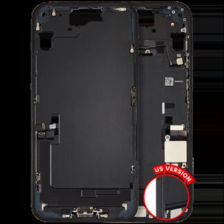 Mittelrahmen mit Ladebuchsen-Flex und Kleinteilen für iPhone 15 Plus (US-Version) (ausgebautes Originalteil: Grade B) (Black (Schwarz))