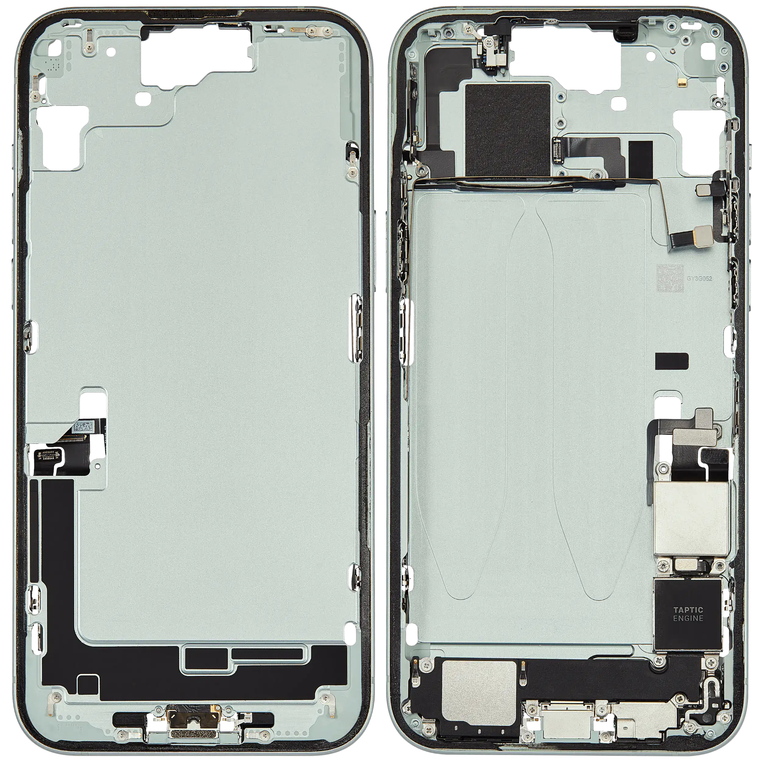 Mittelrahmen mit Ladebuchsen-Flex und Kleinteilen für iPhone 15 Plus (US-Version) (ausgebautes Originalteil: Grade B) (Green (Grün)) – Bild 2