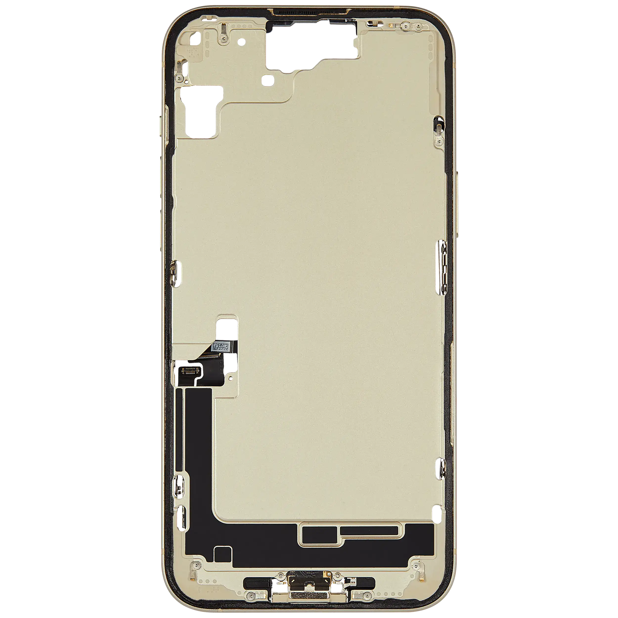 Mittelrahmen mit Ladebuchsen-Flex und Kleinteilen für iPhone 15 Plus (US-Version) (ausgebautes Originalteil: Grade B) (Yellow) – Bild 3
