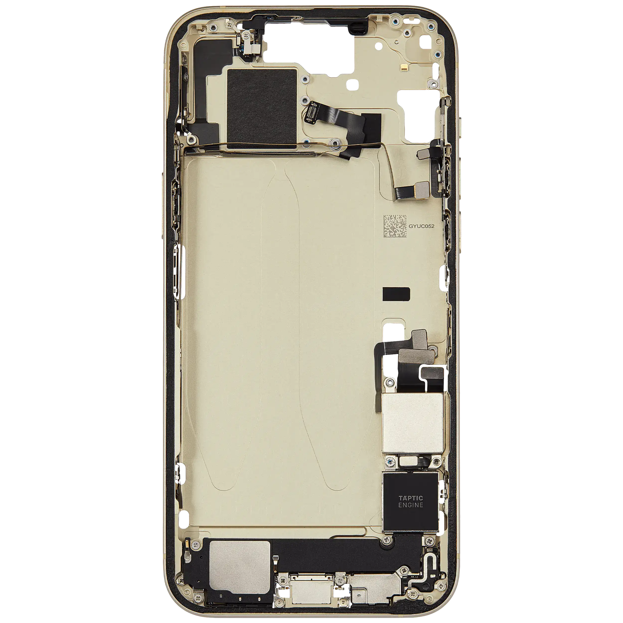 Mittelrahmen mit Ladebuchsen-Flex und Kleinteilen für iPhone 15 Plus (US-Version) (ausgebautes Originalteil: Grade B) (Yellow) – Bild 4