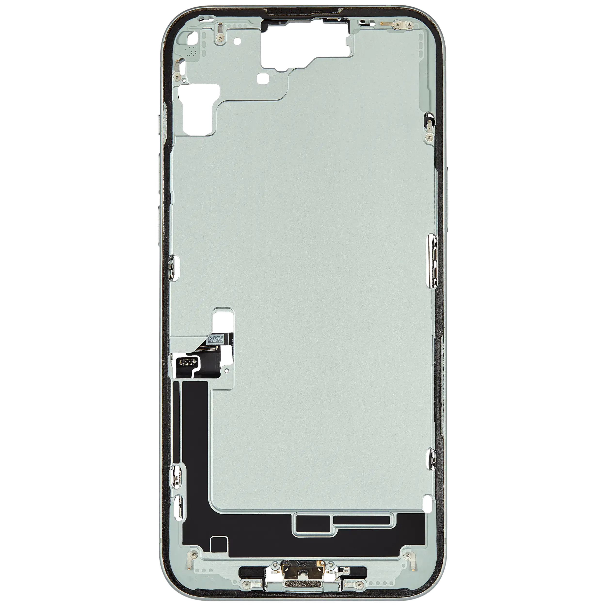Mittelrahmen mit Ladebuchsen-Flex und Kleinteilen für iPhone 15 Plus (US-Version) (ausgebautes Originalteil: Grade C) (Green (Grün)) – Bild 3