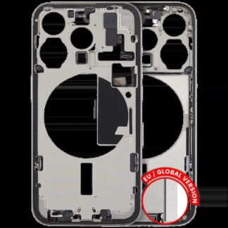 Mittelrahmen mit Ladebuchsen-Flex und Kleinteilen für iPhone 15 Pro (EU / globale Version) (ausgebautes Originalteil: Grade C) (White Titanium)