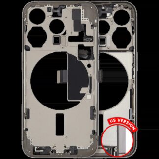 Mittelrahmen mit Ladebuchsen-Flex und Kleinteilen für iPhone 15 Pro (US-Version) (ausgebautes Originalteil: Grade A) (Natural Titanium)